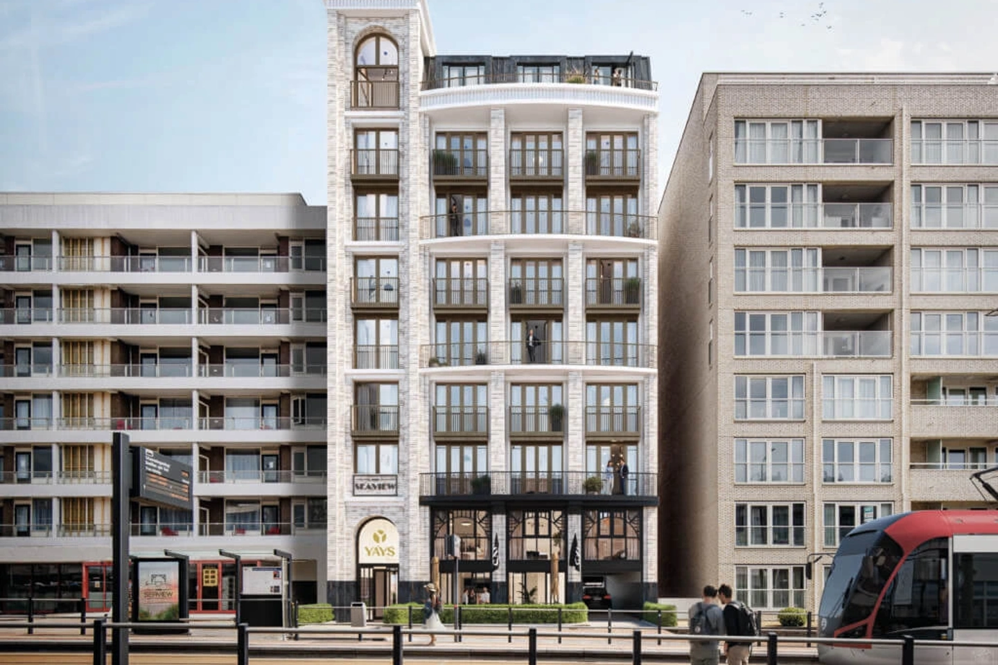 Vooraanzicht van hotel Seaview in Scheveningen na renovatie