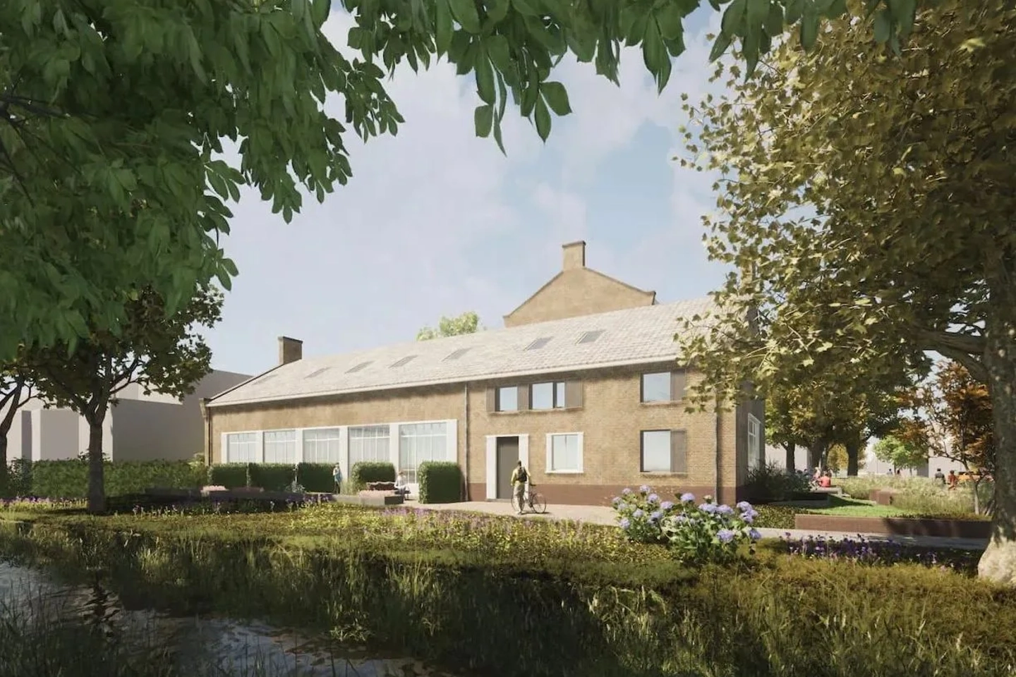 Zijaanzicht van verduurzaamde wijk met PVT-panelen in IJsselstein