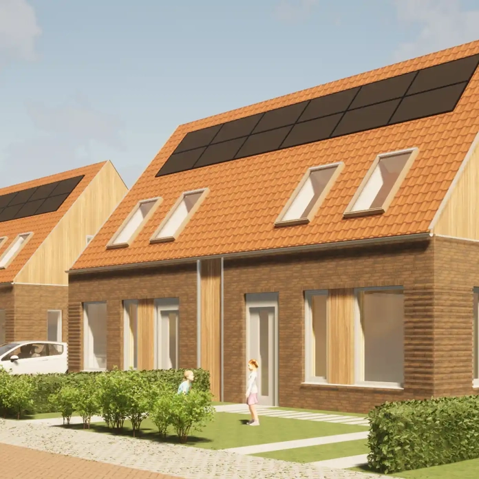 Twee-onder-1-kap woningen voorzien van HR energy PVT-panelen