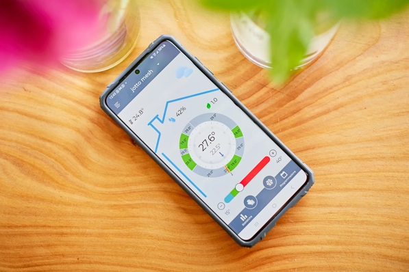 HR energy app op een mobiele telefoon